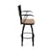 Holland Bar Stool Co Jackie with Arms 30 in. Swivel Bar Stool with Black Wrinkle Finish and Medium Maple Seat 415 - alternate 8